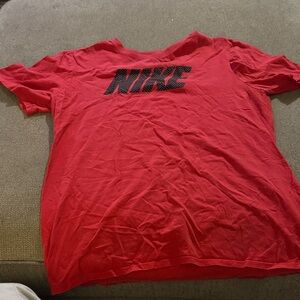 Nike Red Tee with Black Logo
